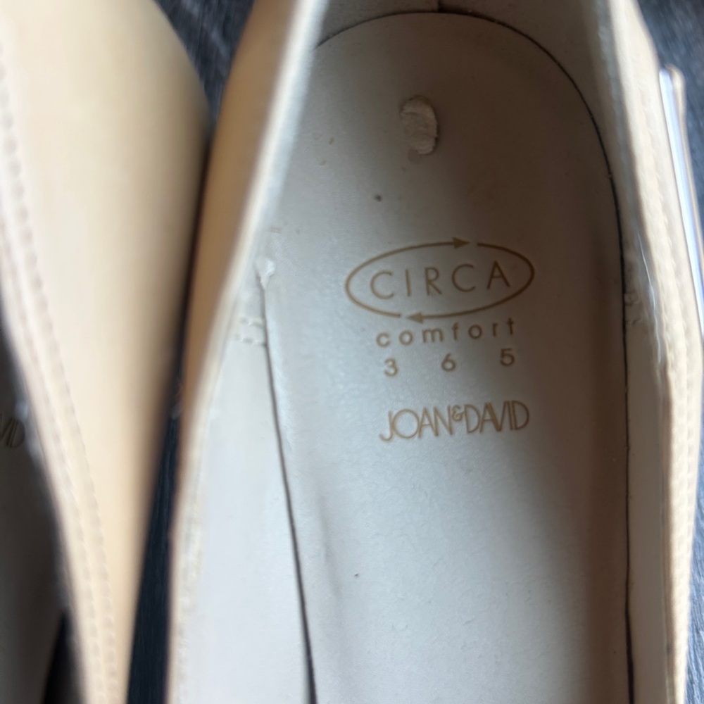 Joan & David Beige leather upper Heels with Silver Accent - Picture 3 of 4